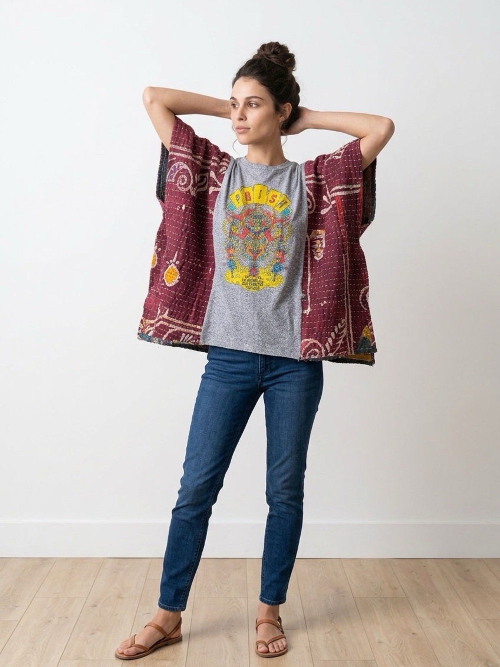 Handcrafted Upcycled PHISH Kantha Tunic NWT One Size